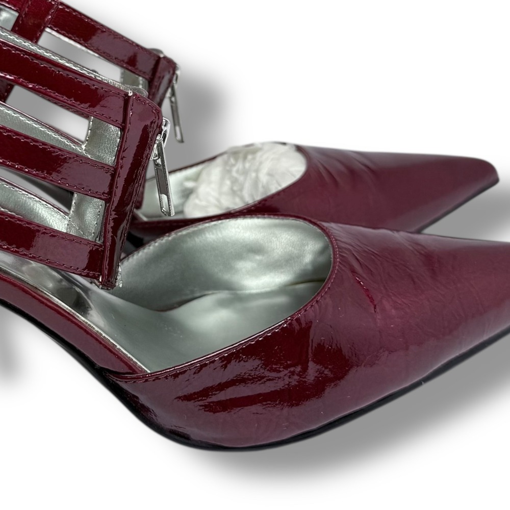 Carlos by Carlos Santana Convert Red Patent Leather Heels Ankle Strap 9.5 - Picture 13 of 16